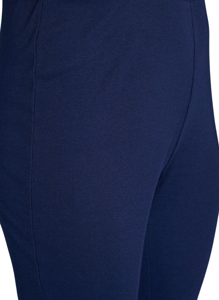 Pyjamabroek met een geribde textuur en een elastische tailleband, Blauw, Packshot
