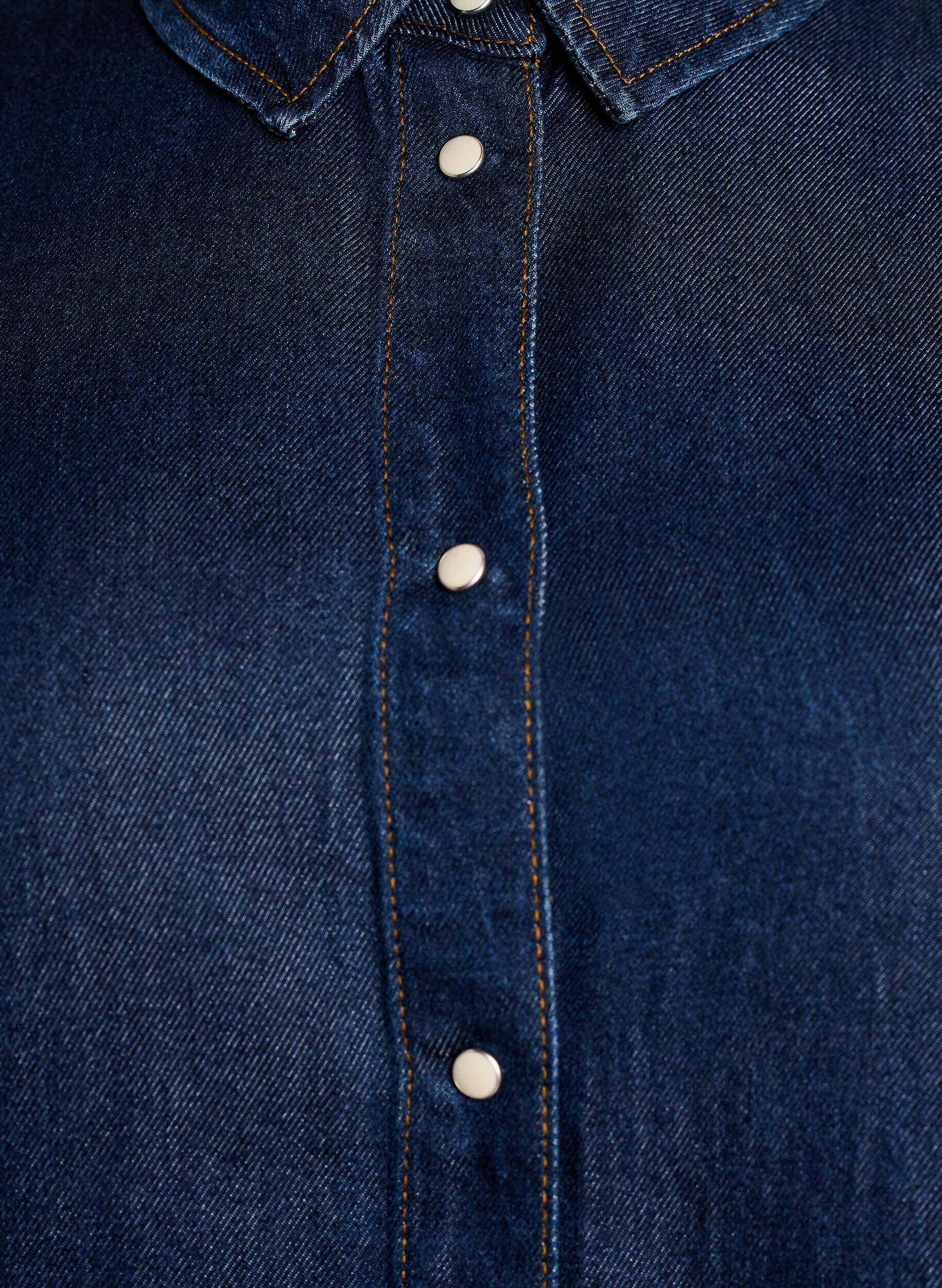 ZizziDenimlook lyocell shirt met korte mouwen, Blauw, Packshot image number 2