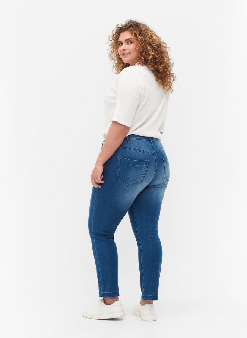 Slim fit Emily jeans met normale taille, Blauw, Model image number 1