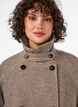 Lange wollen jas met hoge kraag en dubbelzijdig knoopontwerp, Bruin, Model image number 4
