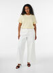 Basic katoenen T-shirt met ronde hals, Geel, Model image number 1