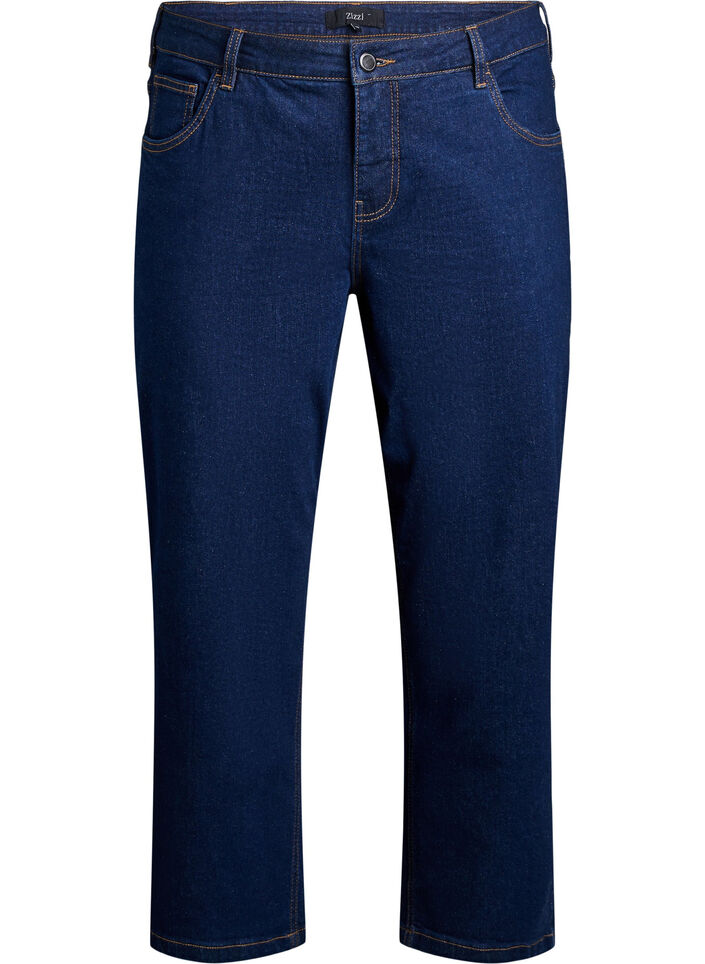 Gecropte Vera jeans met een straight-fit, Blauw, Packshot image number 0