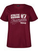 T-shirt van biologisch katoen met sportieve tekstprint, Rood, Packshot image number 0