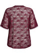 Sportief T-shirt van kant met losse pasvorm, Donker Bordeaux, Packshot image number 1