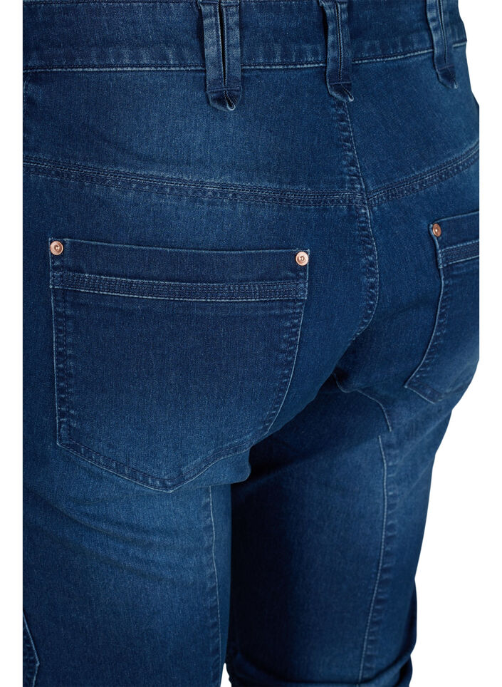 Slim fit capri jeans met zakken, Blauw, Packshot image number 3
