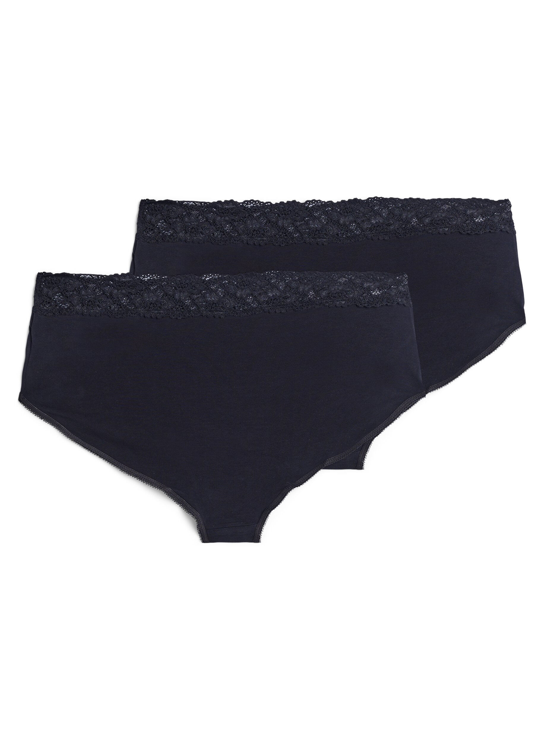 2-pack katoenen panty met kant