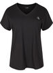 Losvallend trainings-T-shirt met V-hals, Zwart, Packshot image number 0