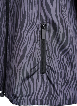 ZizziRunningjack met hoge hals en verstelbare zoom, Grey Zebra AOP, Packshot image number 3