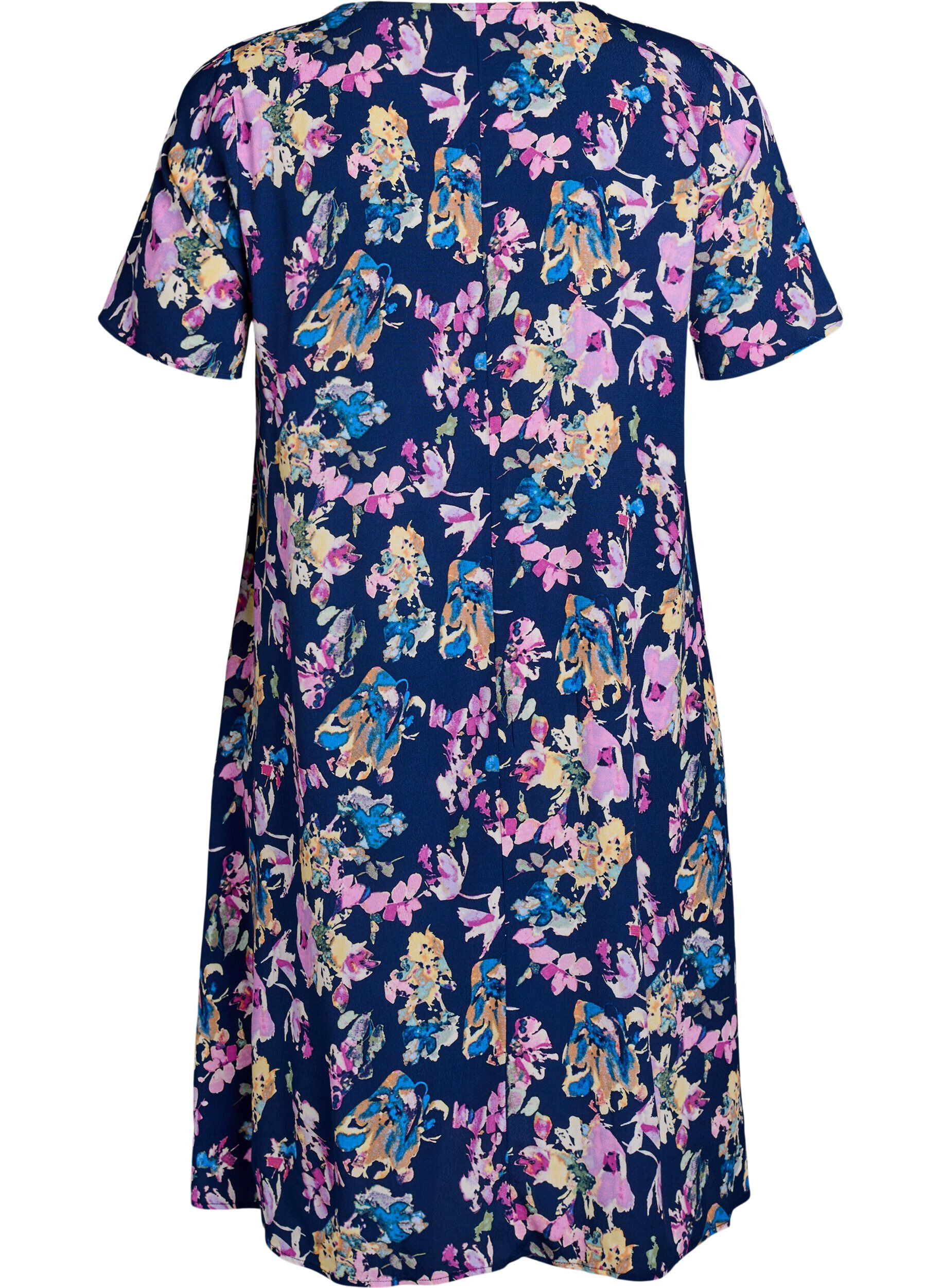 ZizziA-lijn jurk van viscose, Blauw, Packshot image number 1