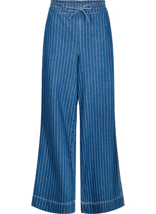 ZizziDenim jeans met wijde pijpen en strepen, Blue Denim Stripe, Packshot image number 0