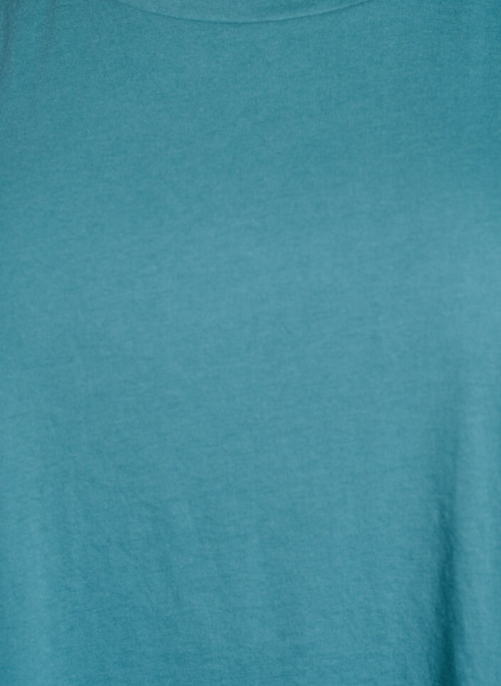 T-shirt &agrave; manches courtes en coton m&eacute;lang&eacute;, Bleu, Packshot image number 2