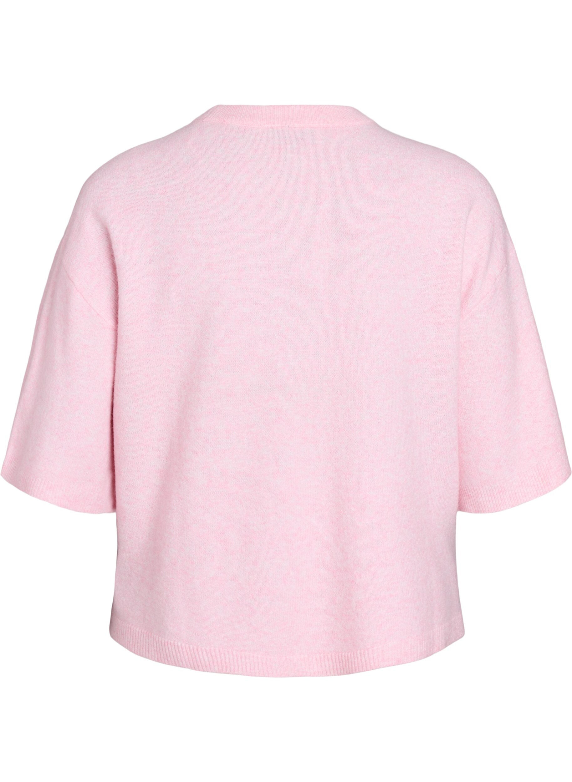 ZizziChemisier tricot&eacute; ample &agrave; manches courtes, Rose, Packshot image number 1