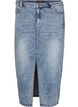 Denim maxi rok met een voorsplit, Blauw, Packshot image number 0