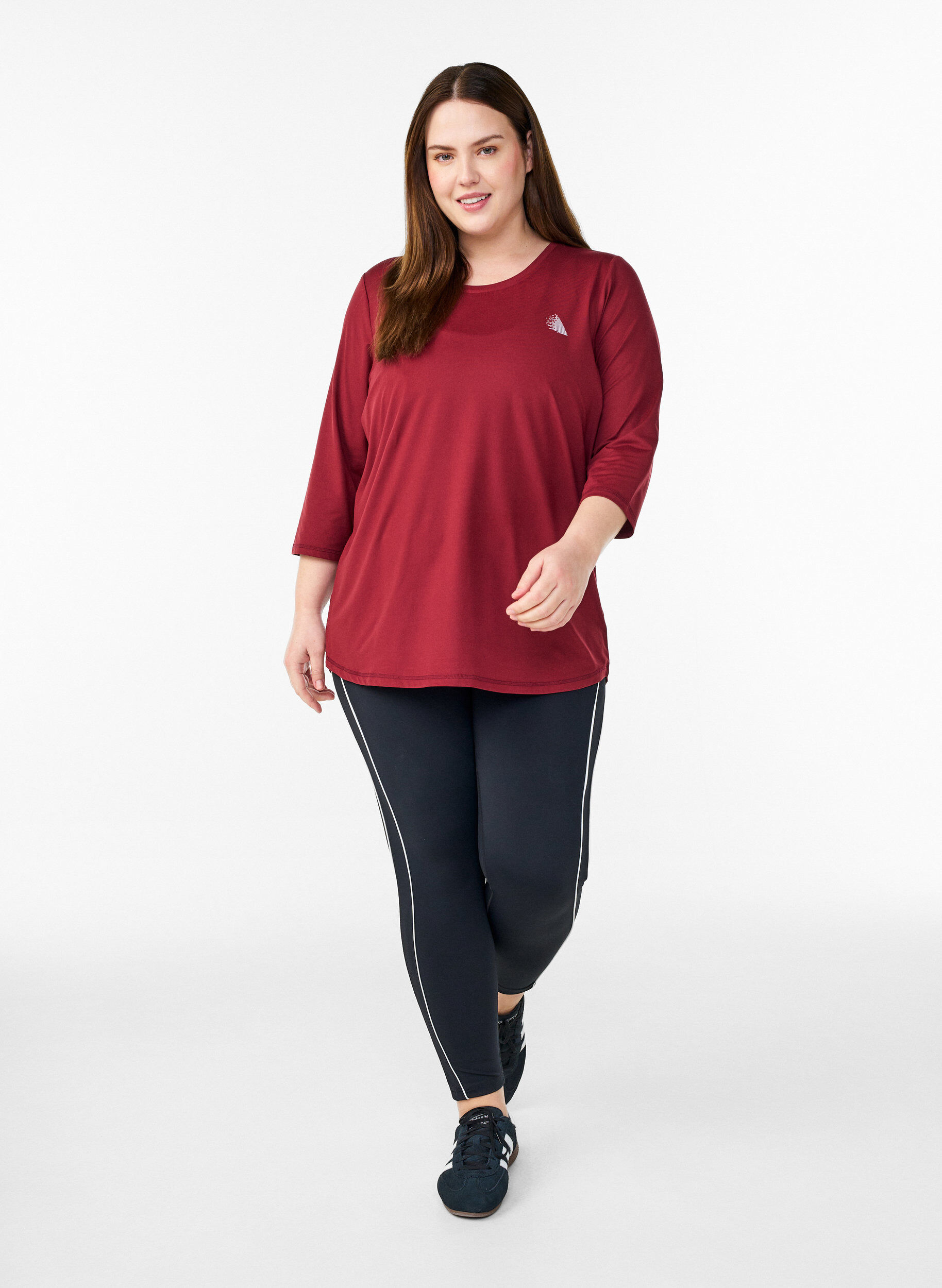 ZizziSporttop met 3/4 mouwen, Rood, Model image number 1