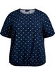 Katoenen blouse met print en korte mouwen, Blauw, Packshot image number 0