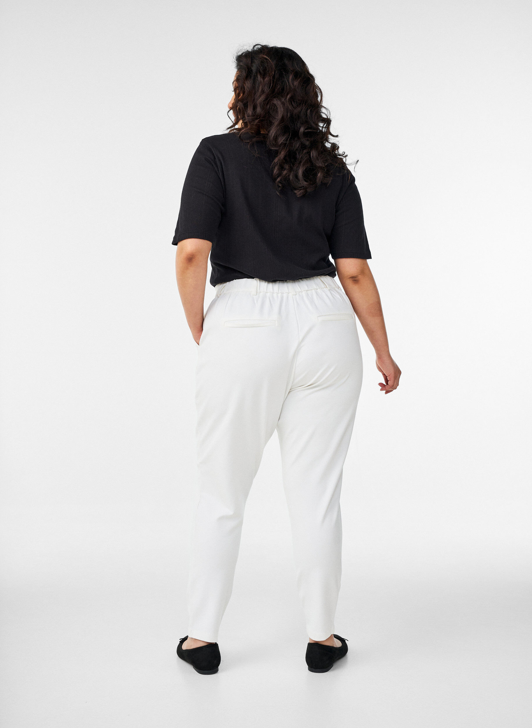 ZizziCropped Maddison broek, Wit, Model image number 1