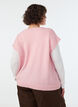 Gebreid gilet met V-hals en decoratieve knopen, Roze, Model image number 2