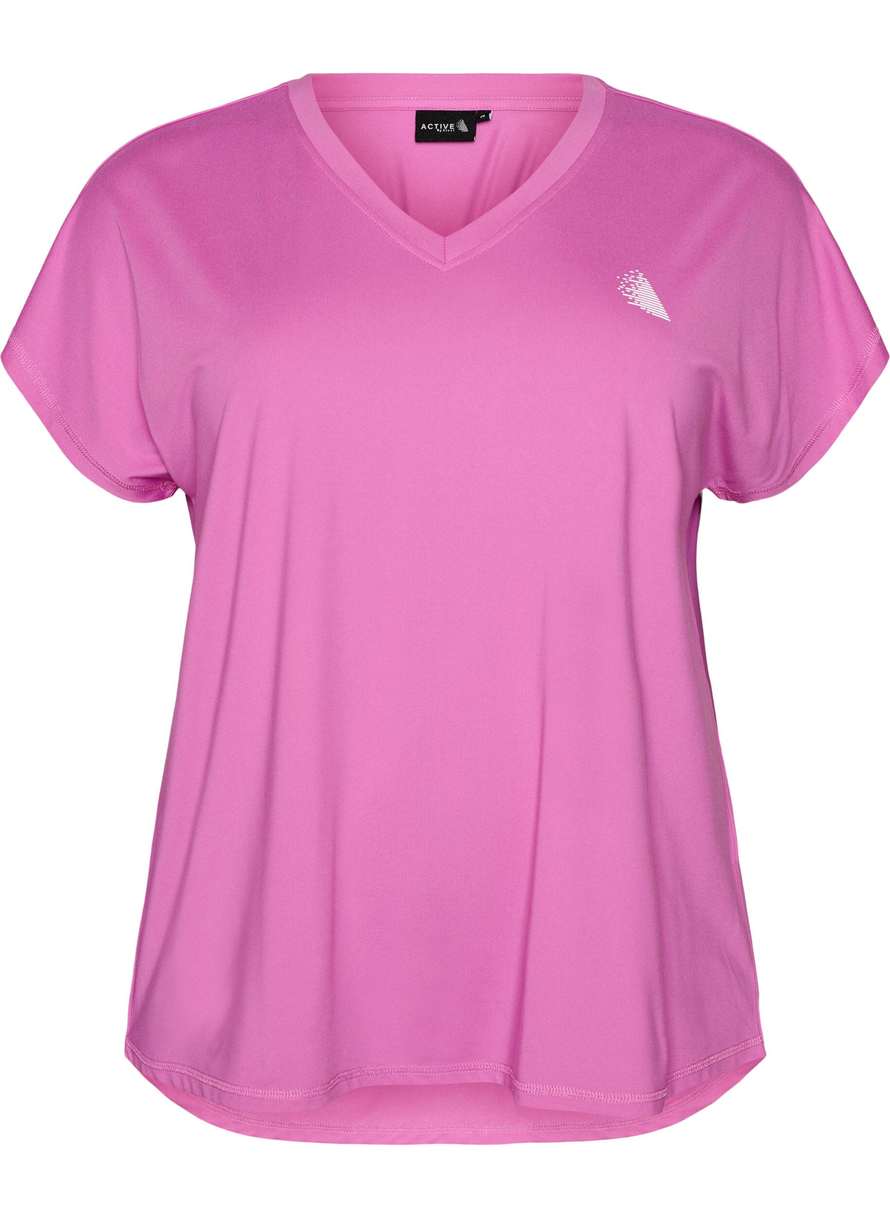 Sportief t-shirt met korte mouwen en v-hals