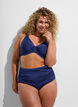 Bikinibroekjes met drapering en hoge taille, Blauw, Model image number 0
