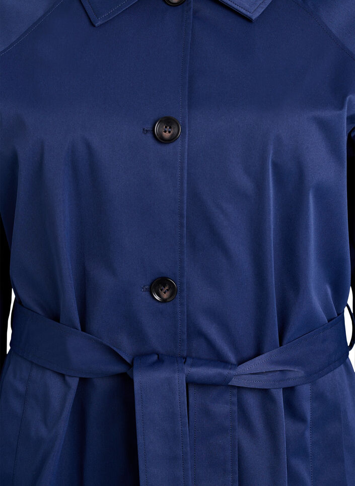Trenchcoat met riem en splits, Blauw, Packshot image number 2
