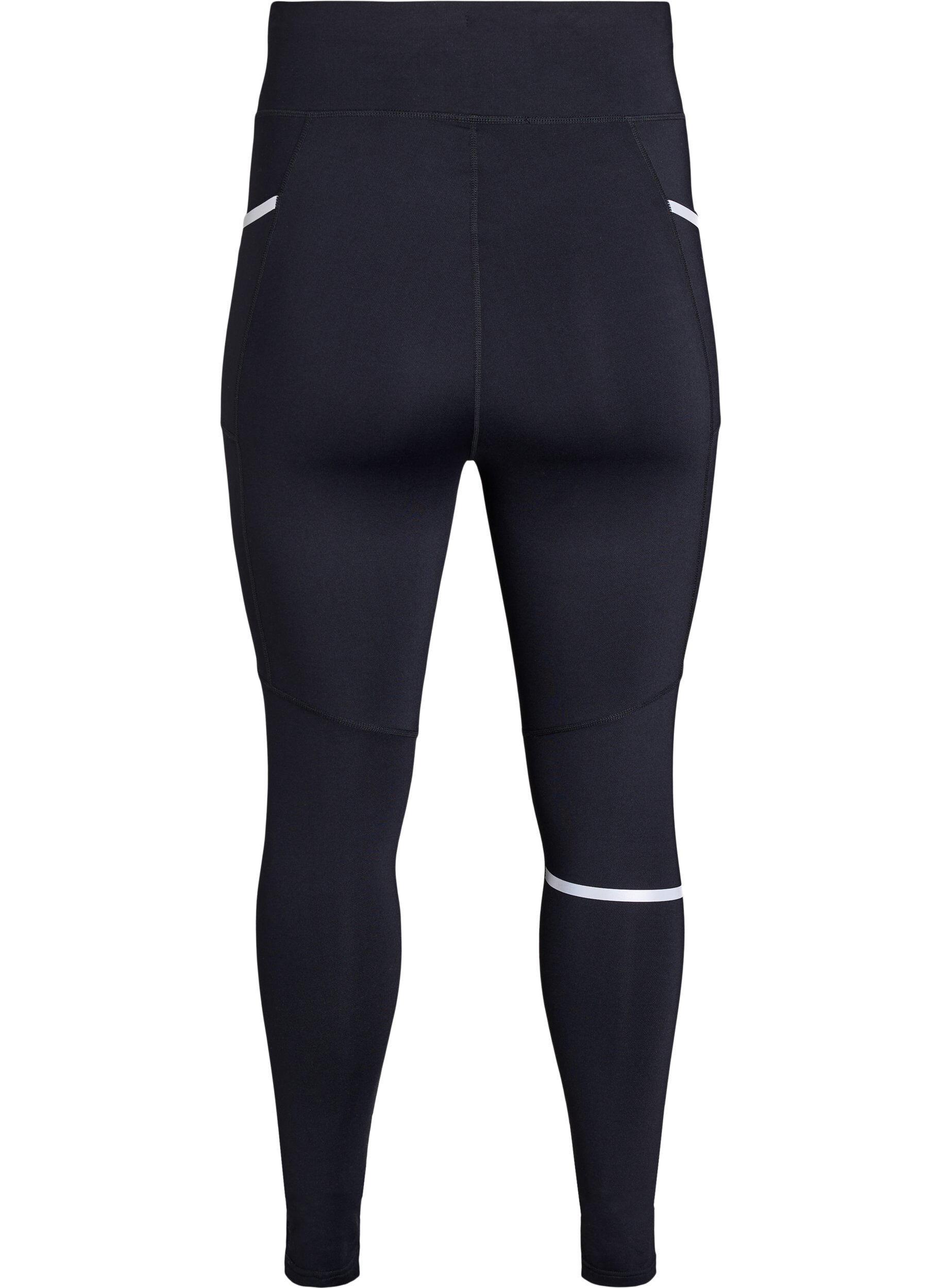 ZizziRunning tights met lichte compressie en zijzakken, Zwart, Packshot image number 1