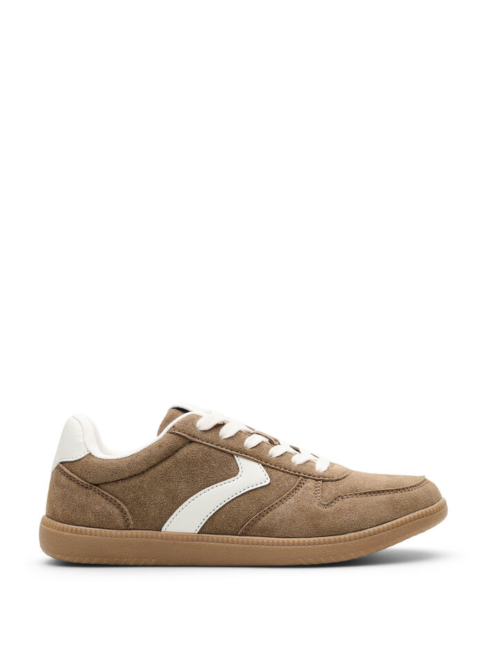Sneakers van imitatie-su&egrave;de, Bruin, Packshot image number 0