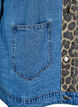 Denim shirt met luipaardprint details, Blauw, Packshot image number 2