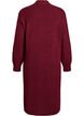 Lange gebreide jurk met hoge hals, Rood, Packshot image number 1
