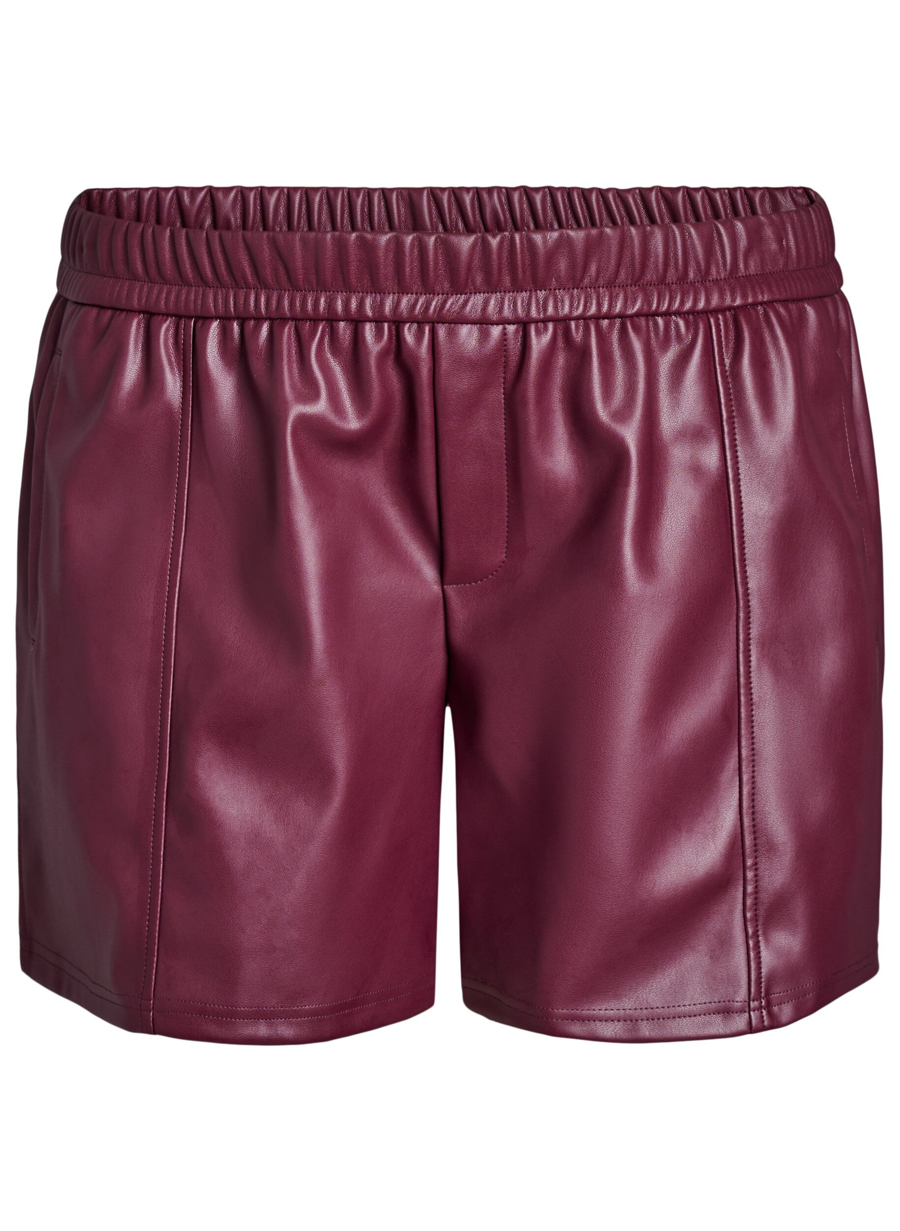 Losse imitatieleer shorts met elastische tailleband