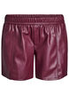 Losse imitatieleer shorts met elastische tailleband, Donker Bordeaux, Packshot image number 0