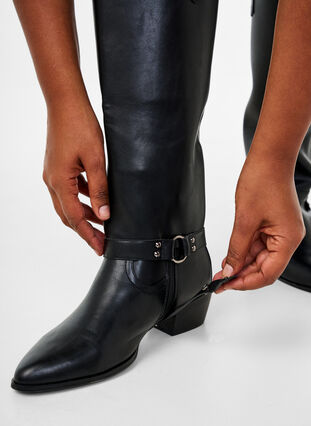 ZizziWide fit - Lange laars met afneembare schacht, Black, Model image number 2