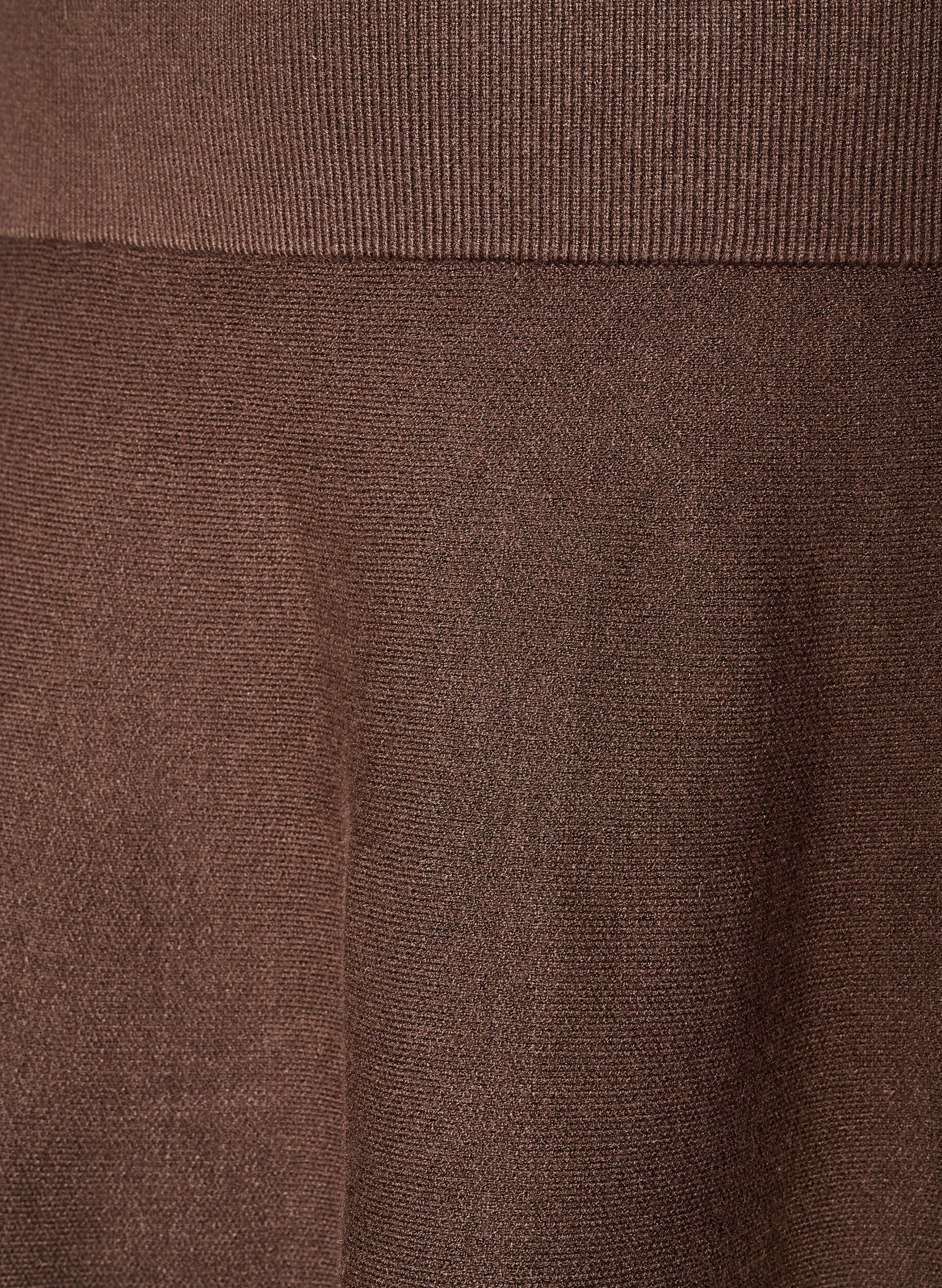 ZizziKorte gebreide A-lijn rok, Bruin, Packshot image number 2