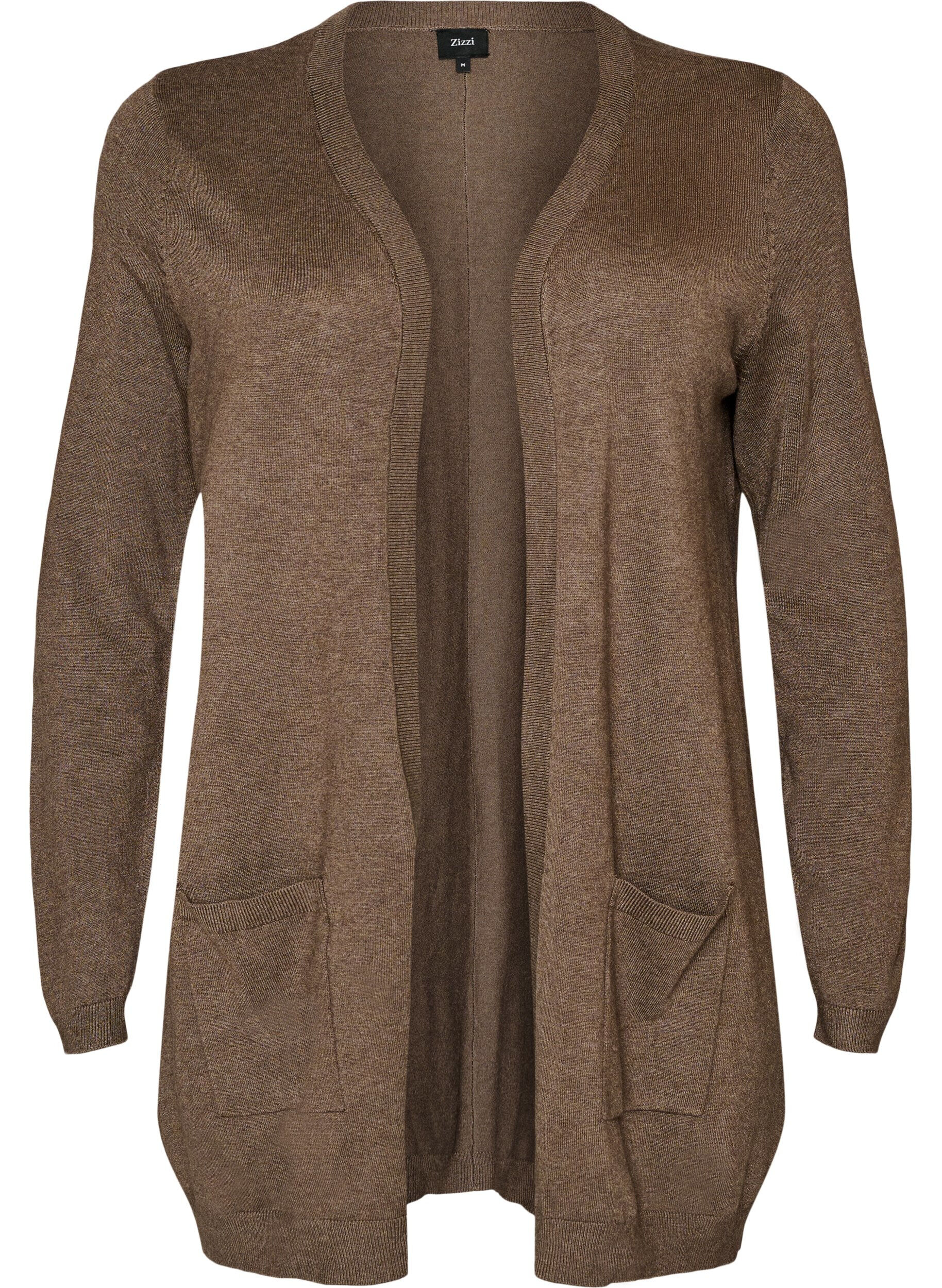 Lang gebreid vest in viscosemix