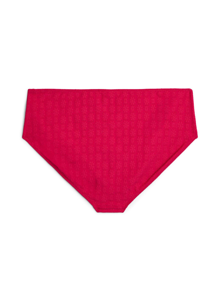 Bikinibroekjes met een structuurpatroon en normale taille, Roze, Packshot image number 1