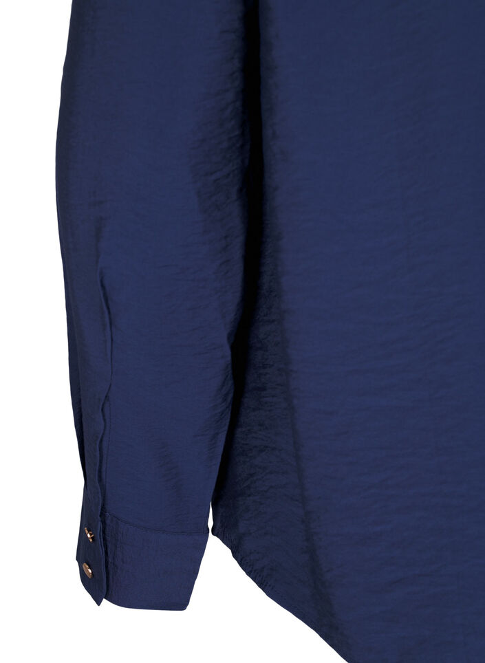 Overhemd met kraag en borstzakken, Blauw, Packshot image number 3