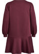 Korte sweaterjurk met ruchesdetail, Donker Bordeaux, Packshot image number 1
