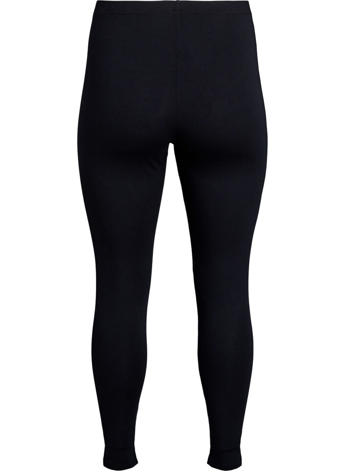 Enkellange leggings in viscose stof, Zwart, Packshot image number 1