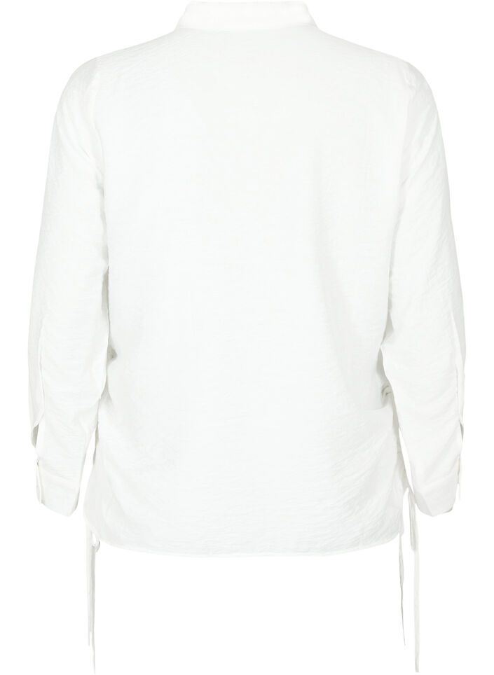 Shirt van viscose met ruches, Bright White, Packshot image number 1