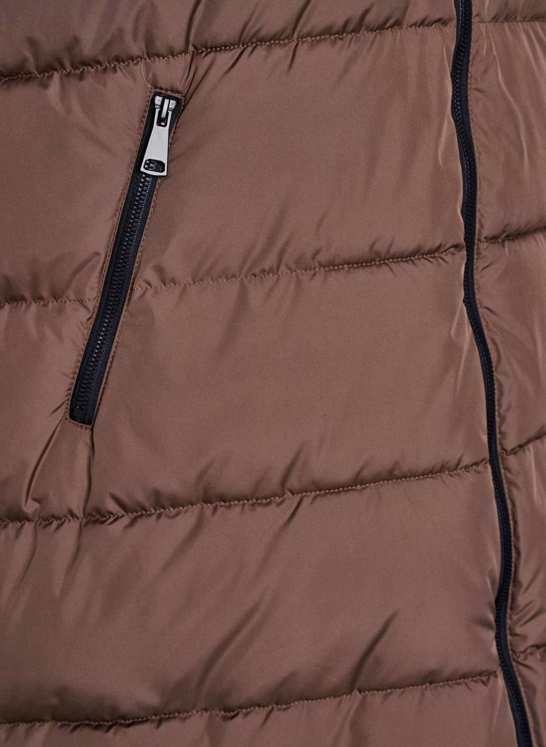 ZizziLange vest met capuchon en zakken, Bruin, Packshot image number 3