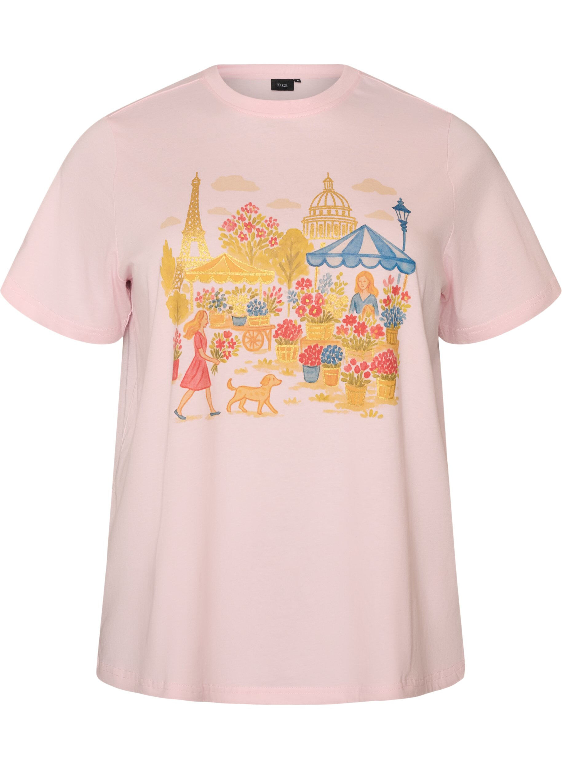 Organisch katoenen T-shirt met print aan de voorkant