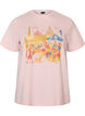 Organisch katoenen T-shirt met print aan de voorkant, Roze, Packshot image number 0