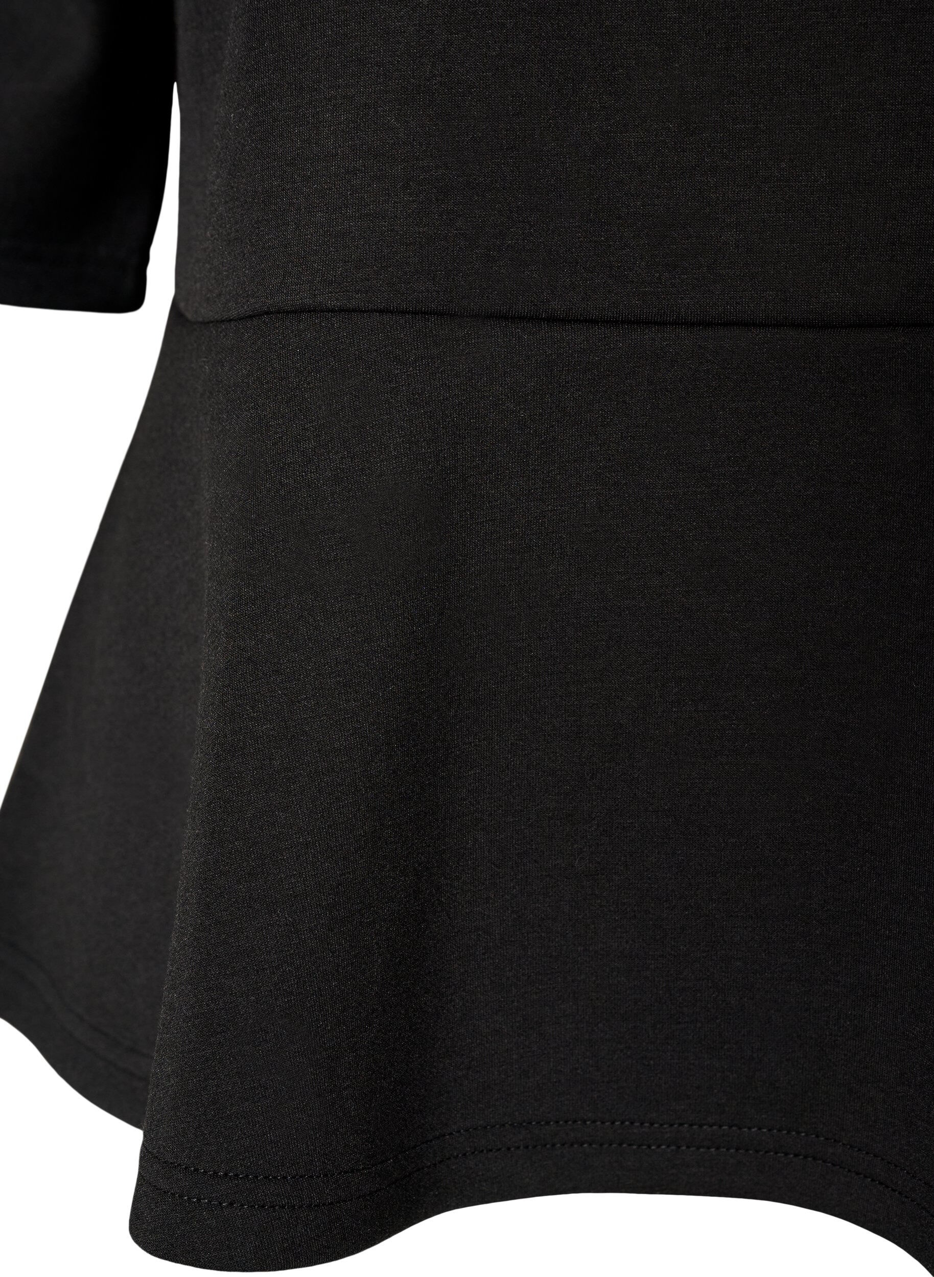 ZizziPeplum blouse met ellebooglange mouwen, Zwart, Packshot image number 3