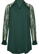 Tuniek met doorschijnende kanten mouwen, Groen, Packshot image number 0