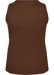 Katoenen ribtop met hoge hals, Bruin, Packshot image number 1