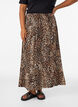 Maxi rok in viscose met smokwerk, Bruin, Model image number 2