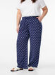 Losse broek in een patroon van katoenen mousseline, Blauw, Model image number 2