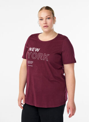 ZizziFLASH - T-shirt met motief, Winetasting New York, Model image number 0