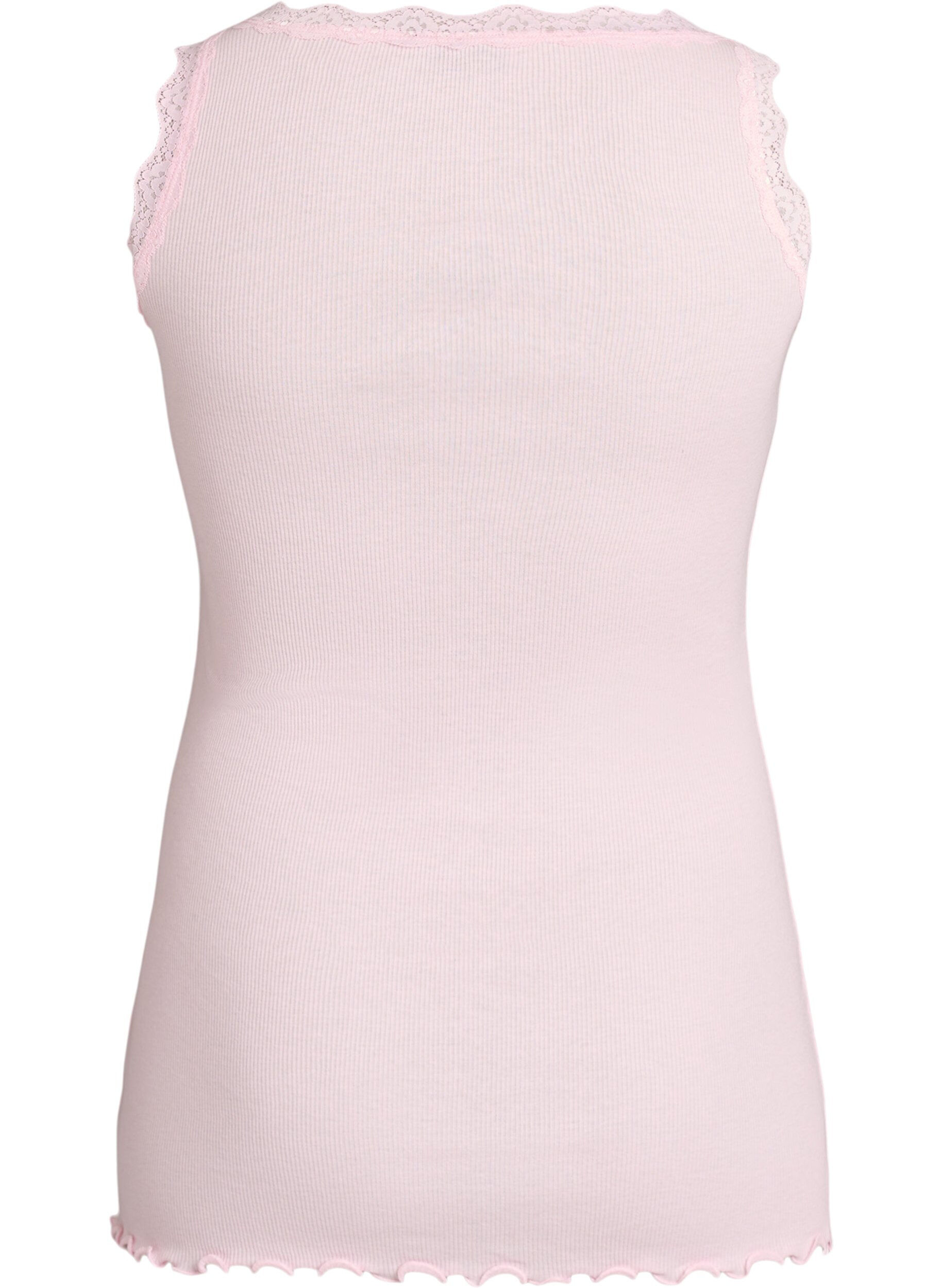 ZizziTop met kanten afwerking, Roze, Packshot image number 1