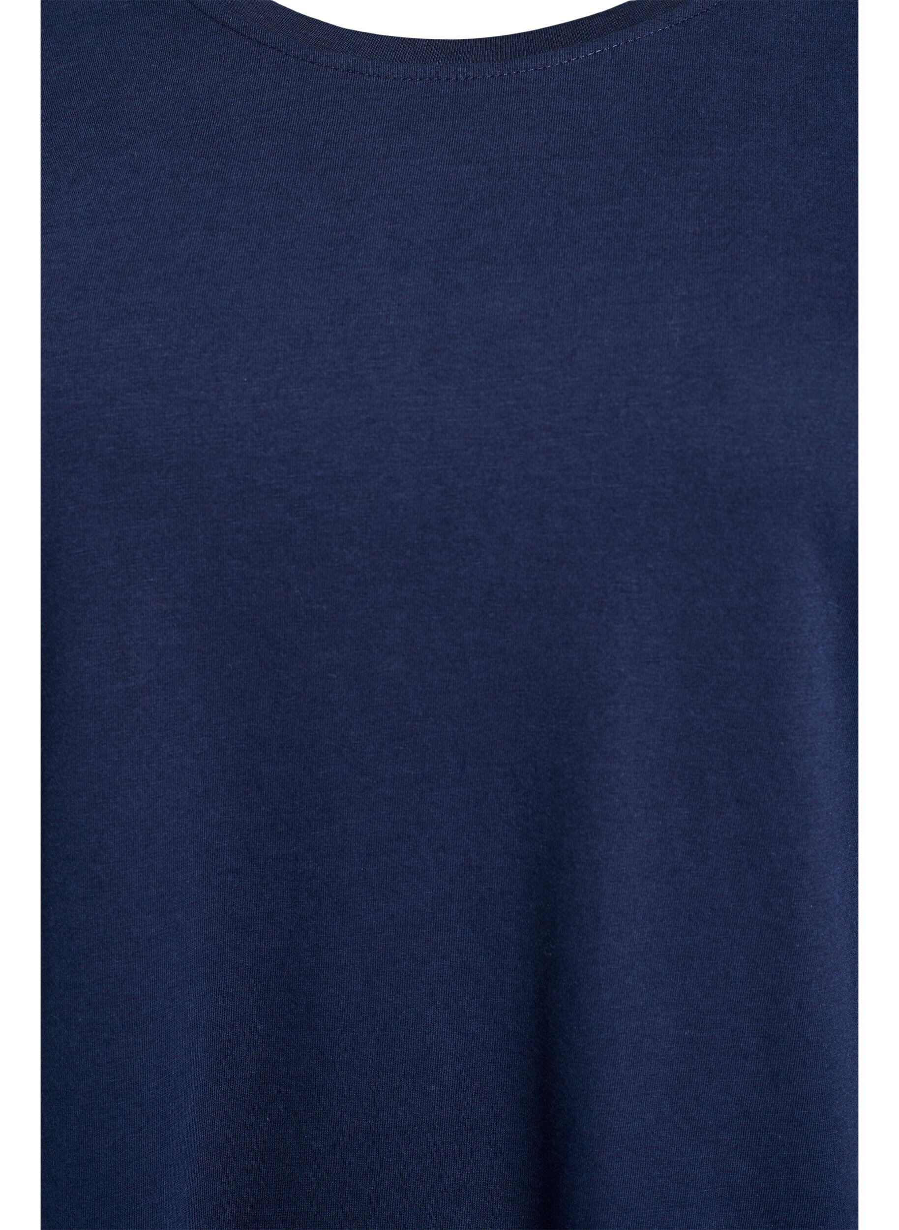 Zizzi T-shirt imprim&eacute;, Bleu, Packshot image number 2