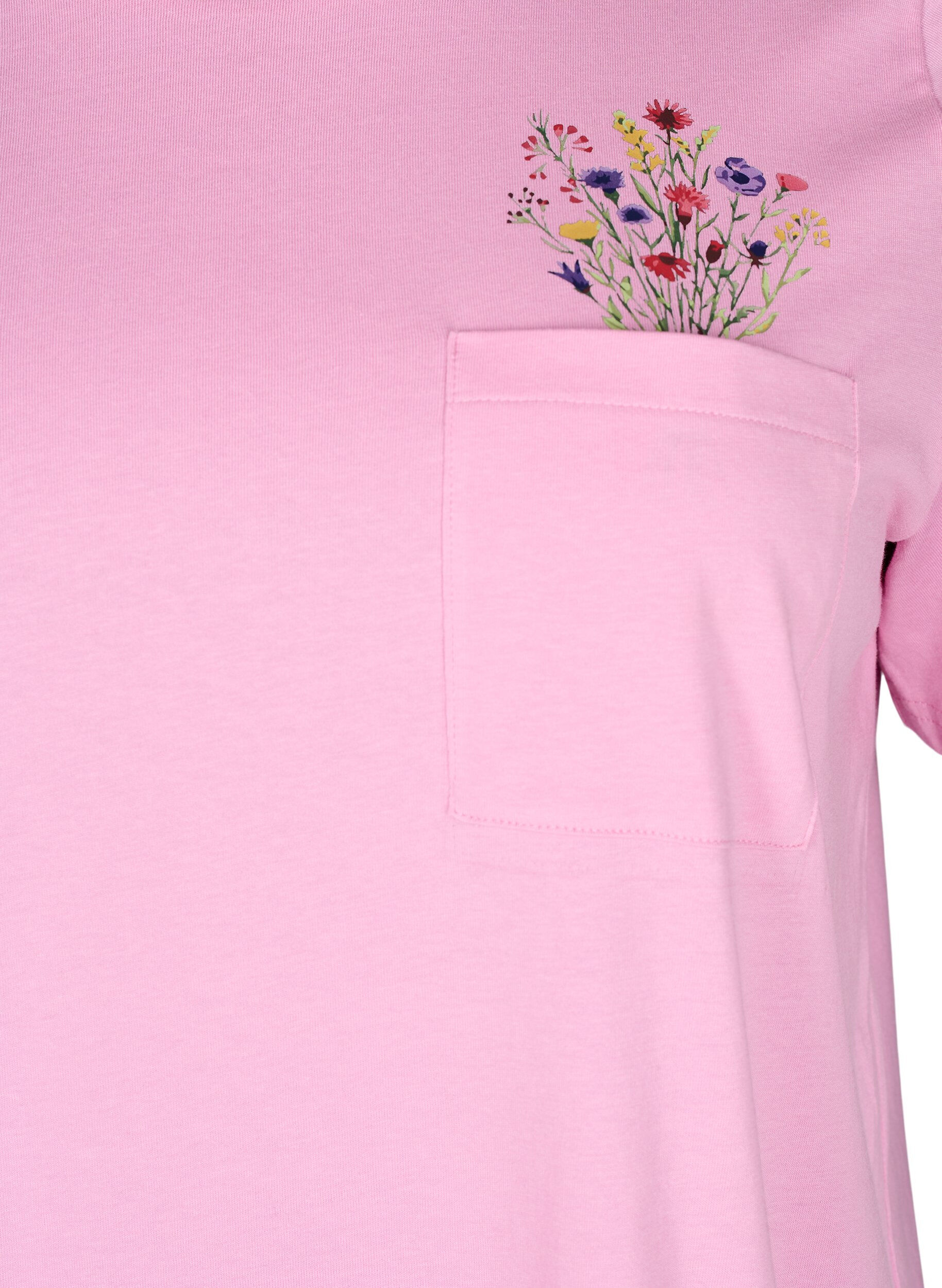 ZizziT-shirt met borstzakje, Roze, Packshot image number 2